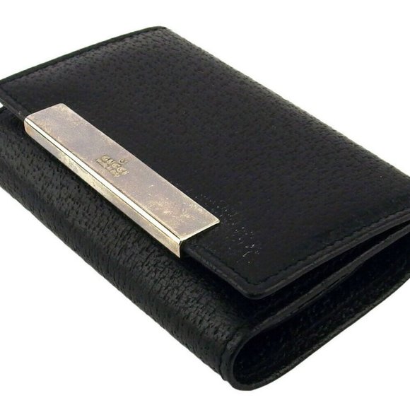 GUCCI key case logo plate leather Auth T18721 - Picture 3 of 8